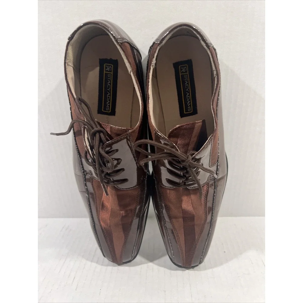 STACY ADAMS Mens Oxford Toe‎ Cap Brown Dress Shoes Size 9 M